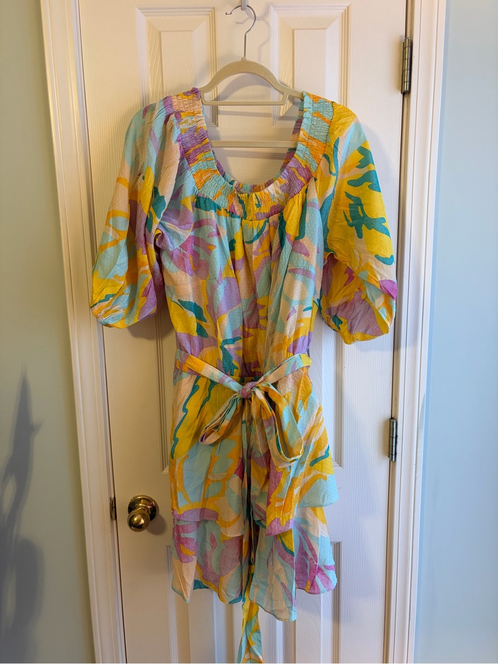 City Chic Yellow, Blue & Purple Floral Mini Dress